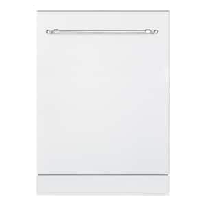 Classico 24 in. Dishwasher with Stainless Steel Metal Spray Arms in Color White with Classico Chrome handle