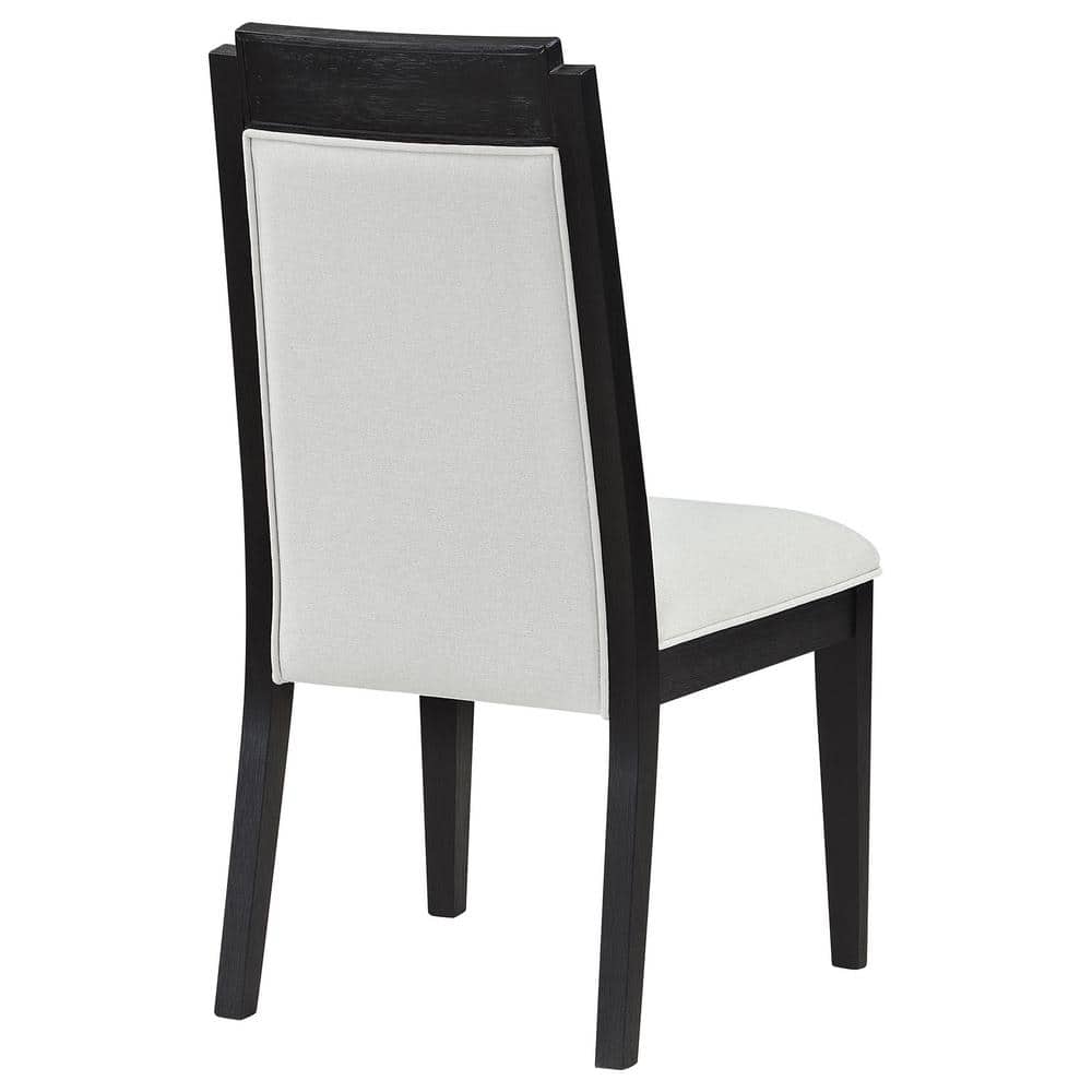 Brookmead Black Wood High Back Upholstered Side Chair