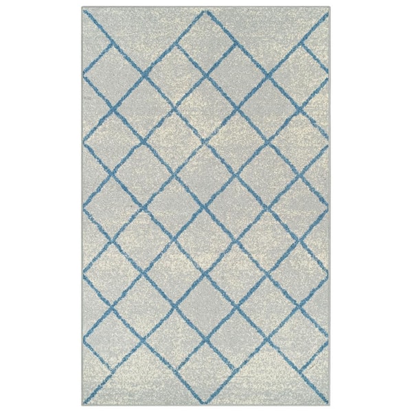 SUPERIOR Lattice Cream 4 ft. x 6 ft. Modern Geometric Polypropylene Area Rug