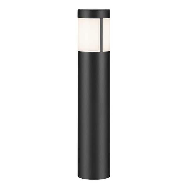 12 Volt 2700K LED 15.2 in. Weather Resistant Path Light Round Bollards in Textured Black