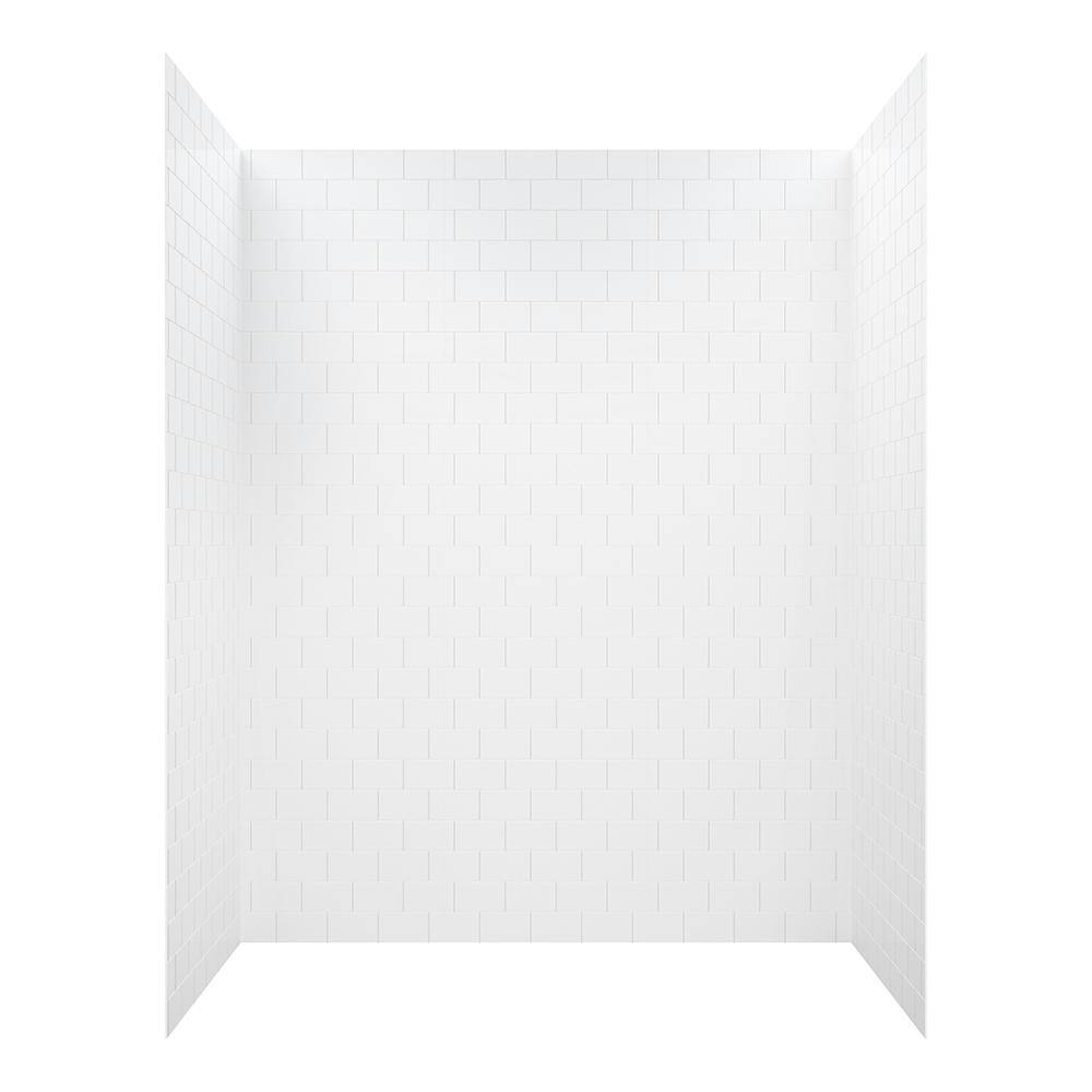White Subway 60" x 32" x 78" Five Panel Alcove Shower Kit
