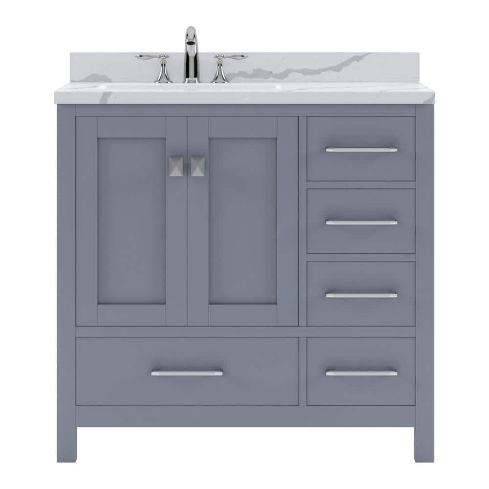 Virtu USA Caroline Avenue 36 in. W x 22 in. D x 35 in. H Single Sink