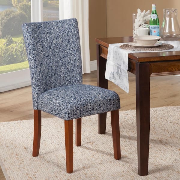 Homepop Parsons Blue And Cream, Blue And Cream Dining Room Chairs