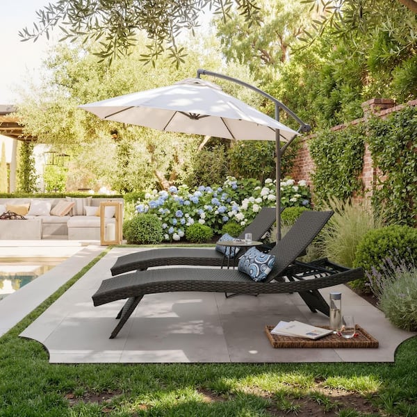EDYO LIVING Brown All-Weather Adjustable Resin Outdoor Patio