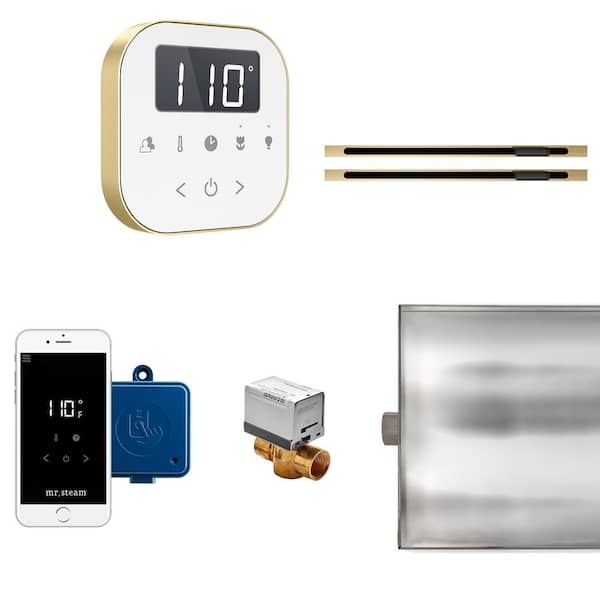 Mr. Steam Mr.Steam AirButler Max Linear Package White Satin Brass
