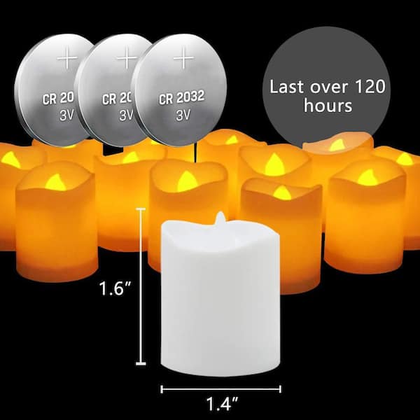 Led Flickering Flameless Votive Tea Lights Candles With Remote Control Set Of 12 