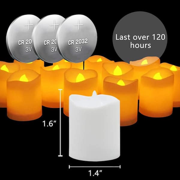 12 PCS Flameless Votive Candles Battery Operated Flickering LED Tea Light
