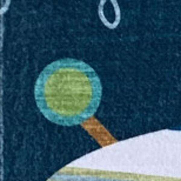 8 ft. x 11 ft. Navy Red and Orange Juvenile Airplanes Youthful Area Rug