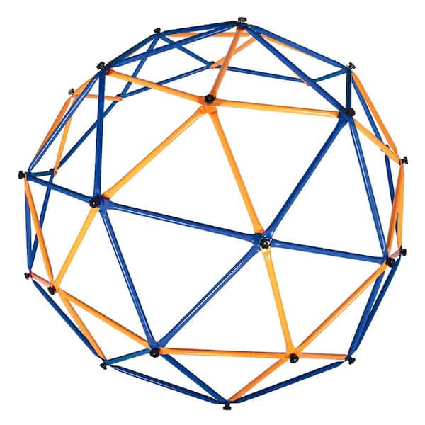 116.9 in. D. x 57.5 in. H Blue and Yellow Multi-colored Indoor/Outdoor Children Climber, Climbing Dome