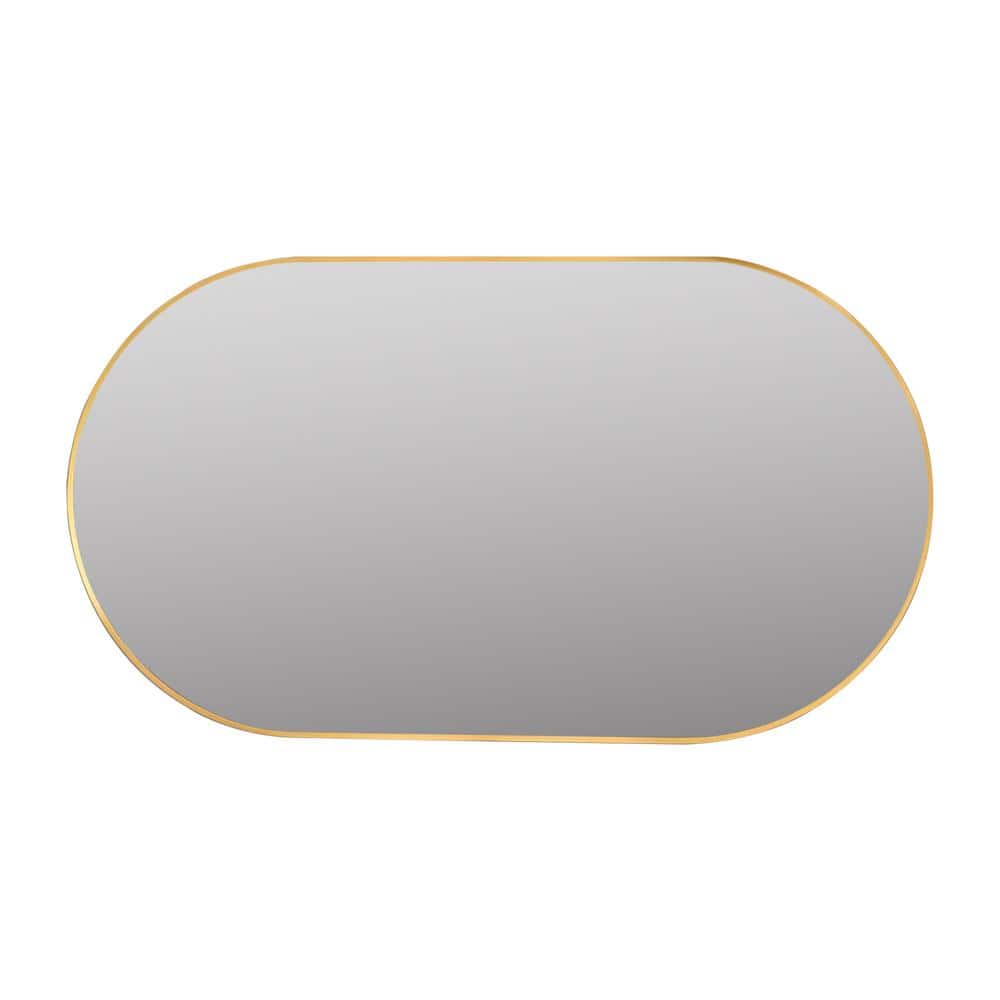 36 in. W x 18 in. H Oval Aluminium Framed Wall Bathroom Vanity Mirror with 