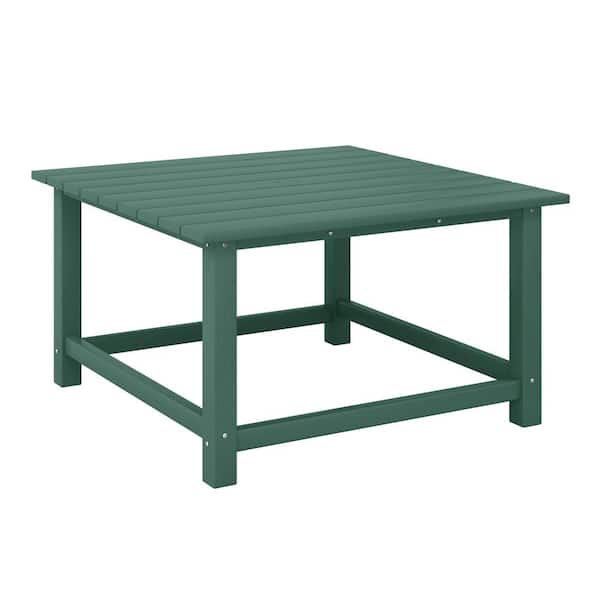 WESTIN OUTDOOR Laguna Outdoor Patio All Weather 31 in. Square HDPE Plastic Conversation Coffee Table in Dark Green