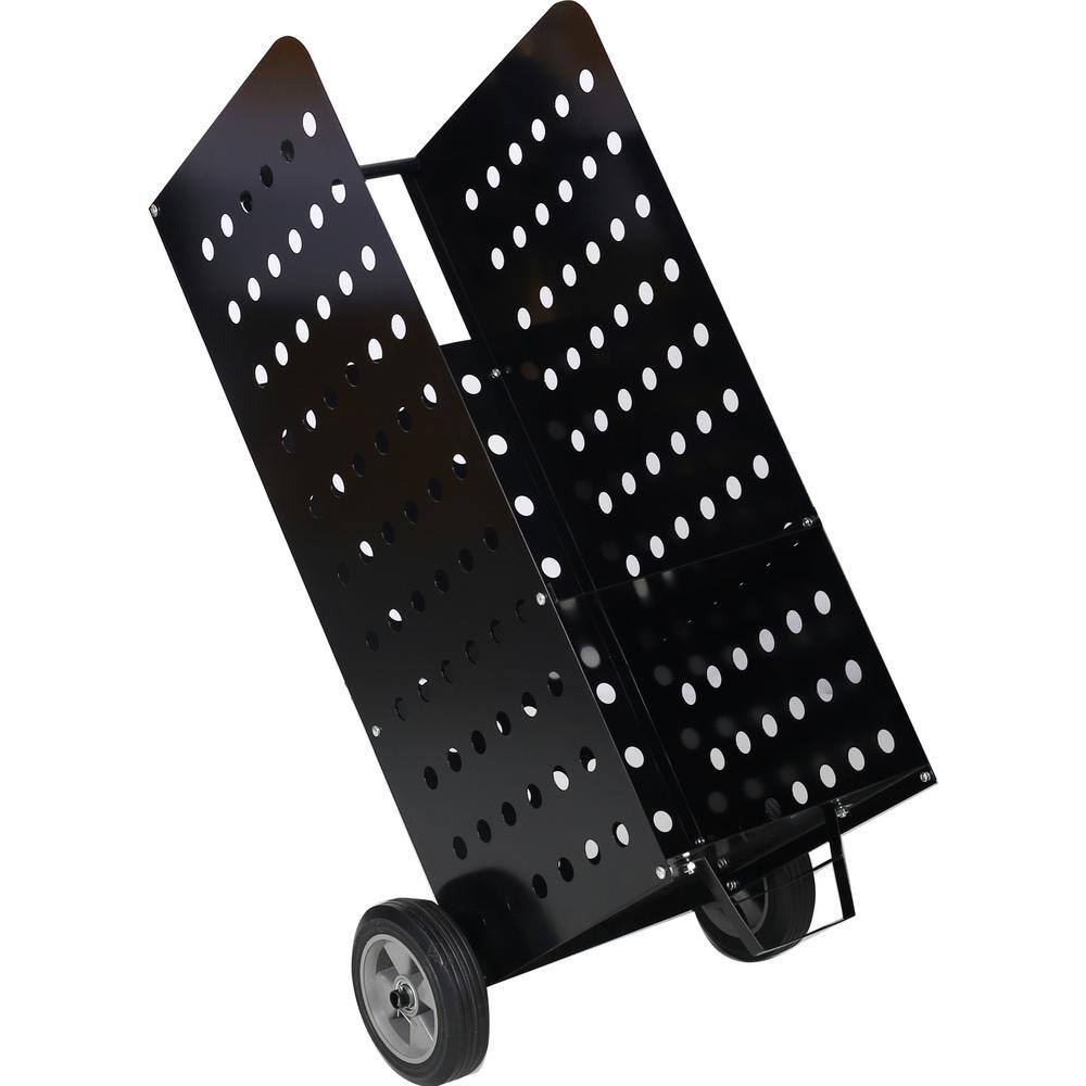 200 lbs., Black Metal Heavy Duty Rolling Cart Outdoor Serving Cart