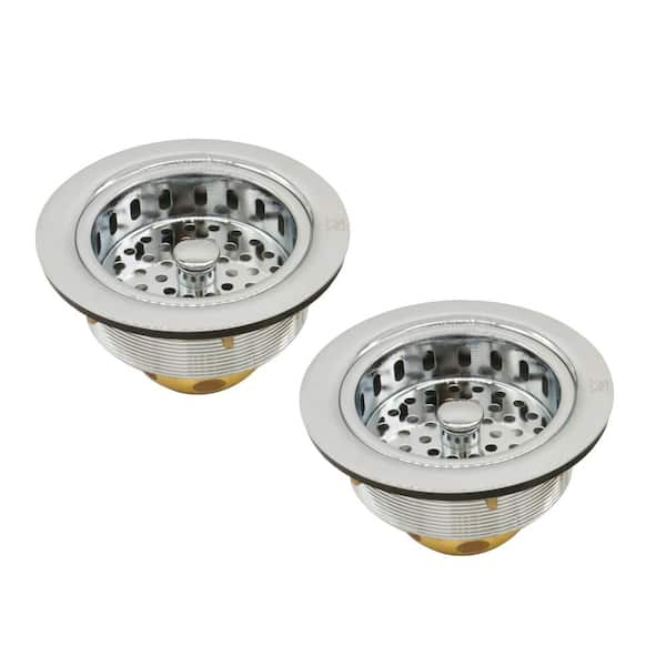 4-1/2 Kitchen Sink Drain with Basket Strainer - Brushed Nickel