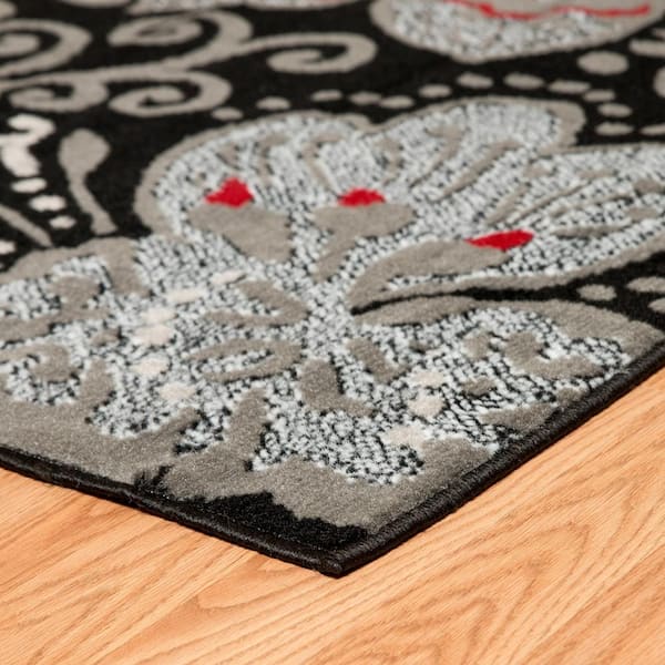 Dallas Bandanna Black 5 ft. x 7 ft. Indoor Area Rug