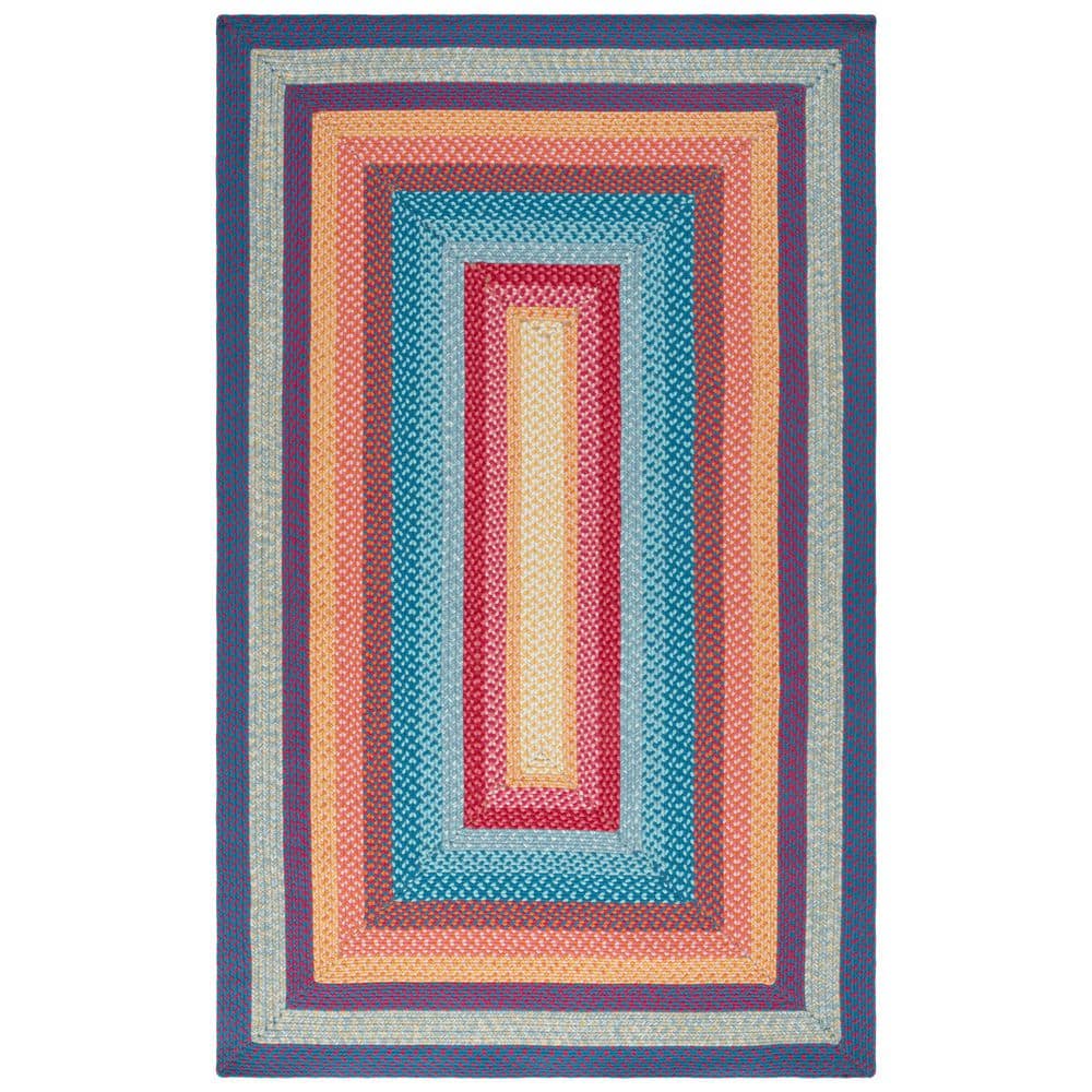 Braided 6 ft. x 9 ft. Red/Orange Machine Washable Border Interlaced Area Rug price history on PriceWatchPro