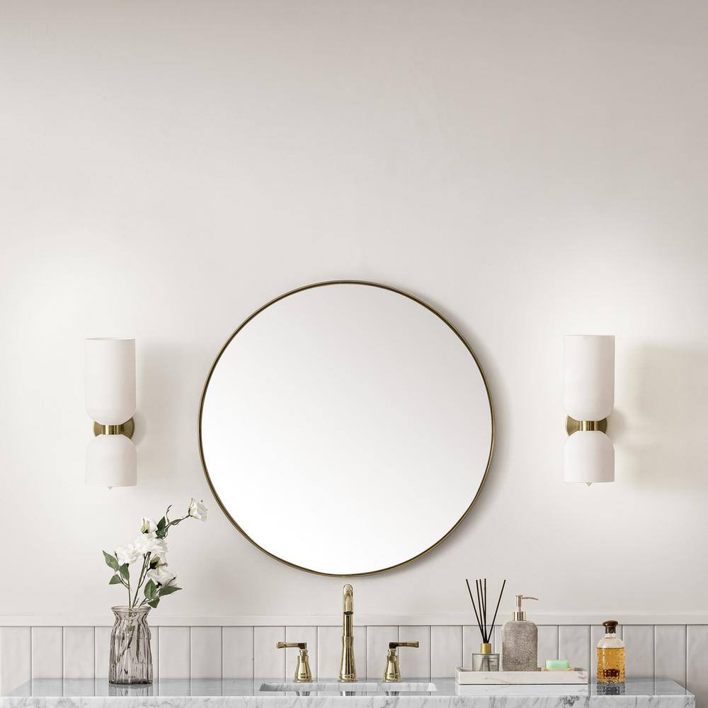 Rohe 30" Champagne Brass Rectangular Vanity Mirror