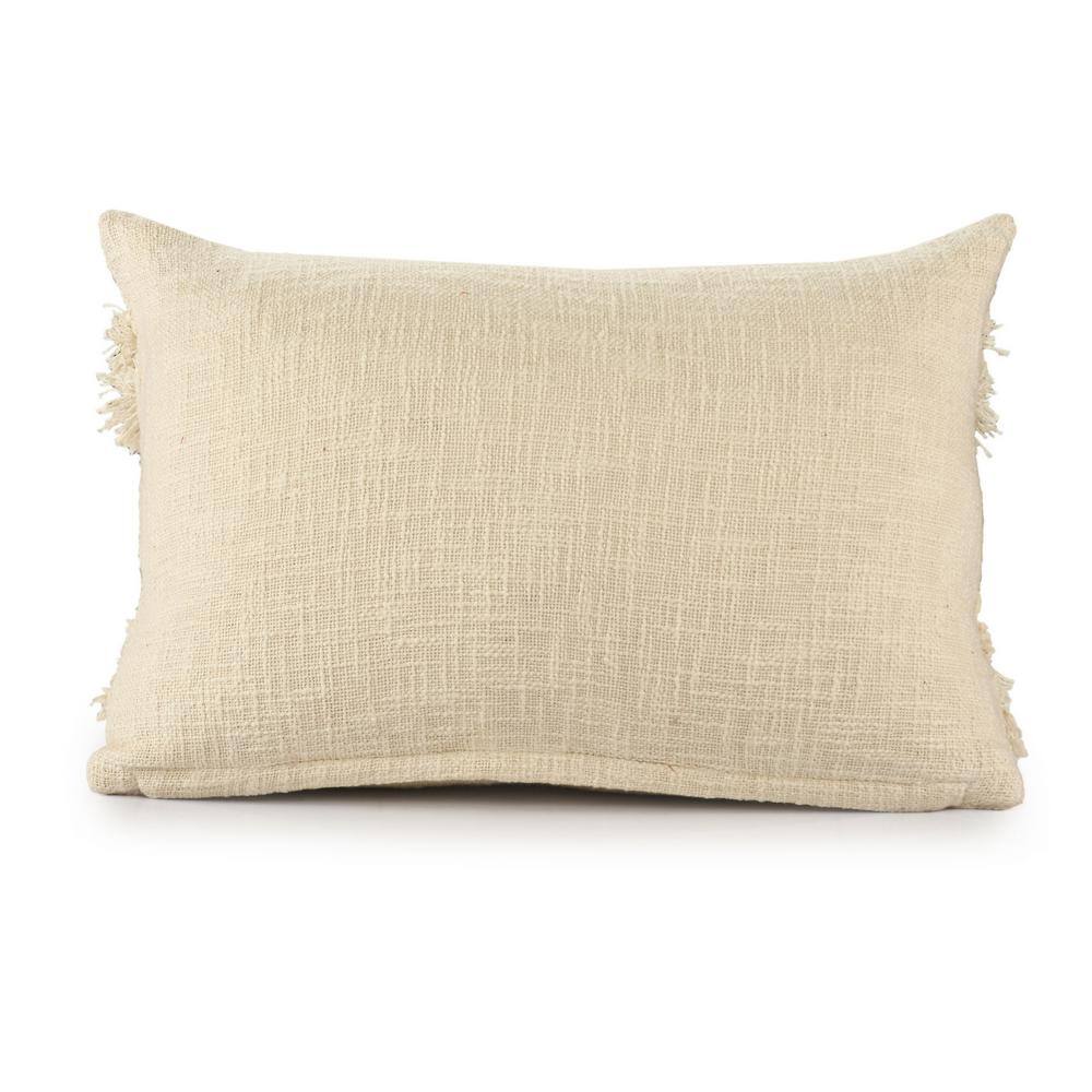 Standard Rectangular Cotton Throw Pillow with Textured Accents