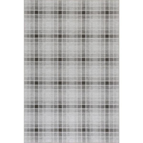 Ombre Machine Washable Black 5 ft. x 8 ft. Indoor Area Rug