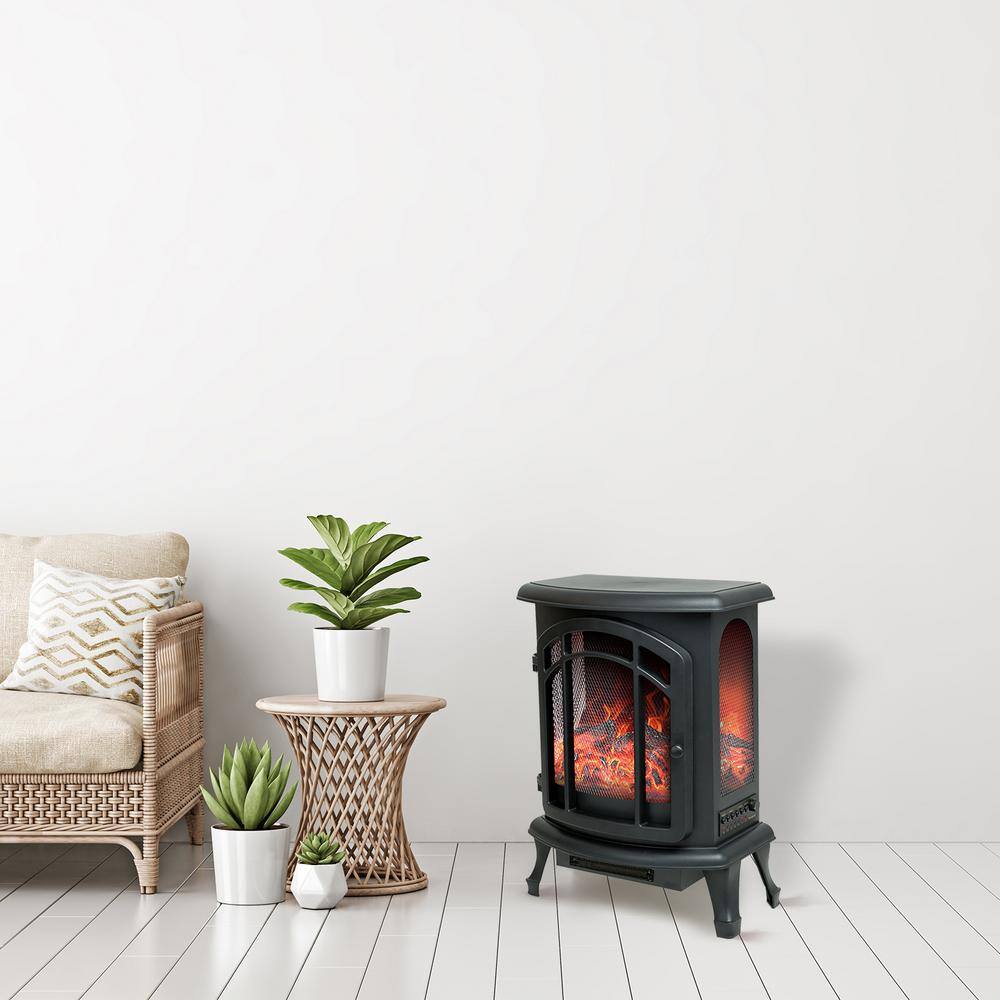 19 in. Freestanding Electric Fireplace in Black with Infrared Remote price history on PriceWatchPro