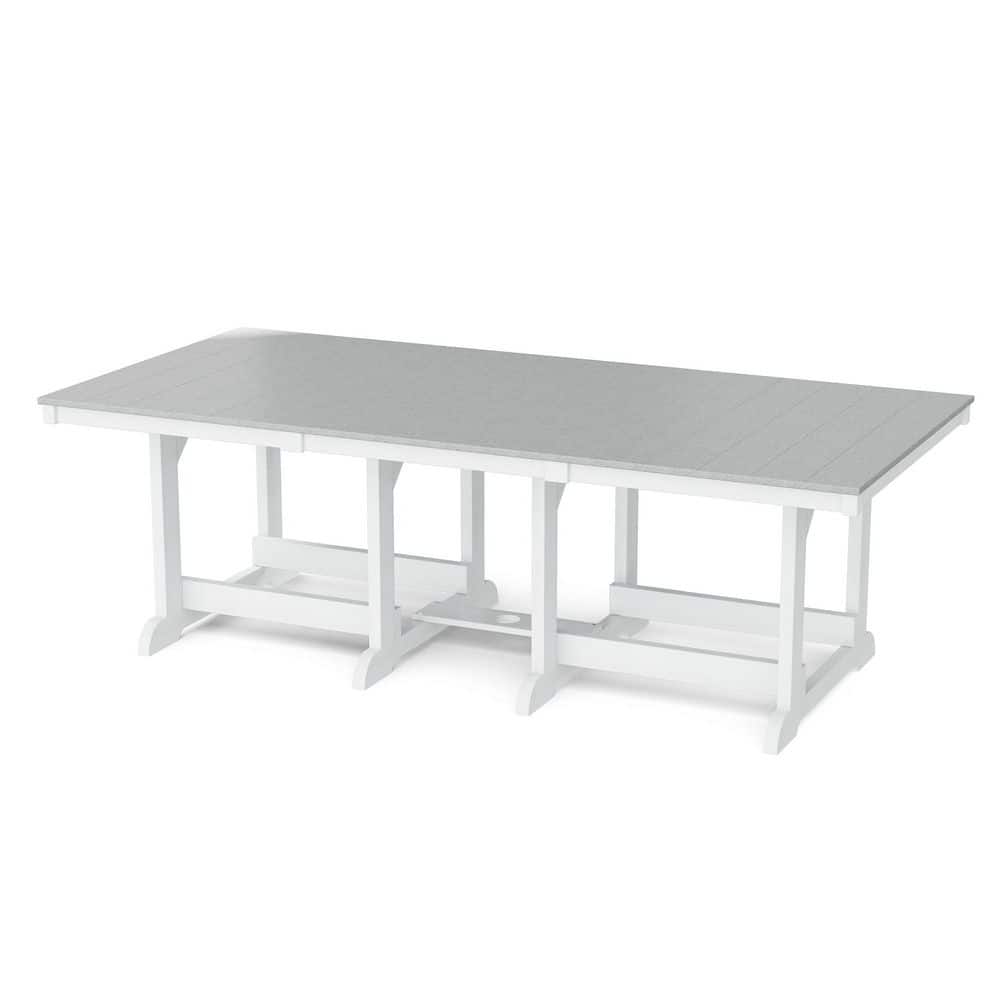 Heritage Light Gray and White HDPE Plastic 44 in. x 94 in. Outdoor Dining Table price history on PriceWatchPro