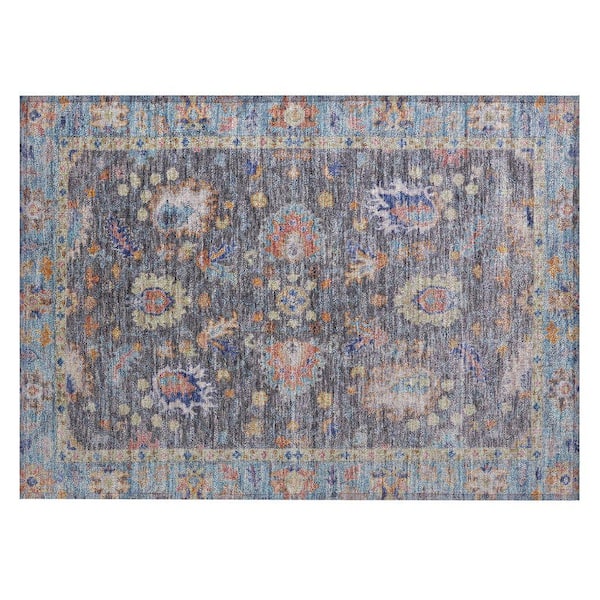 Chantille Machine Washable Indoor/Outdoor Abstract ACN2104 Gray 1 ft. 8 in. x 2 ft. 6 in. Accent Rug