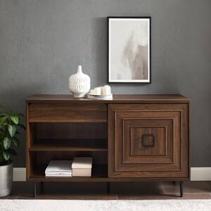 52 in. Dark Walnut Sliding Door Sideboard