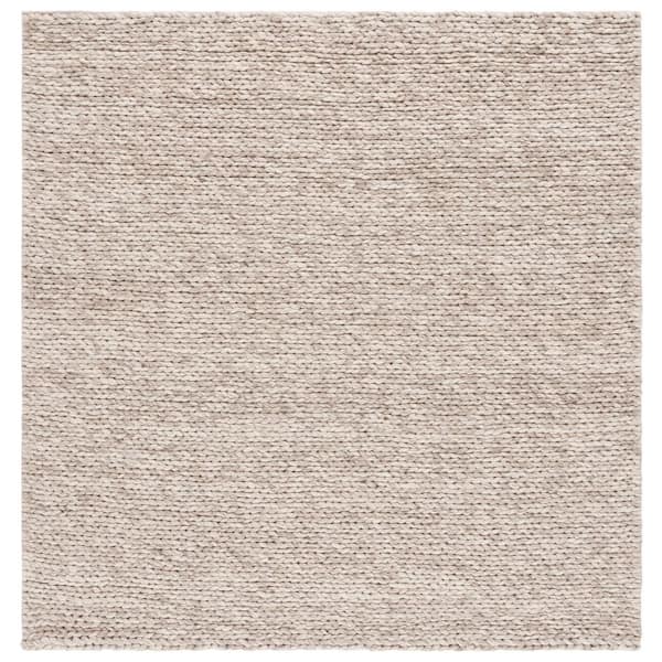 Natura 6 ft. x 6 ft. Beige/Taupe Solid Marle Square Area Rug