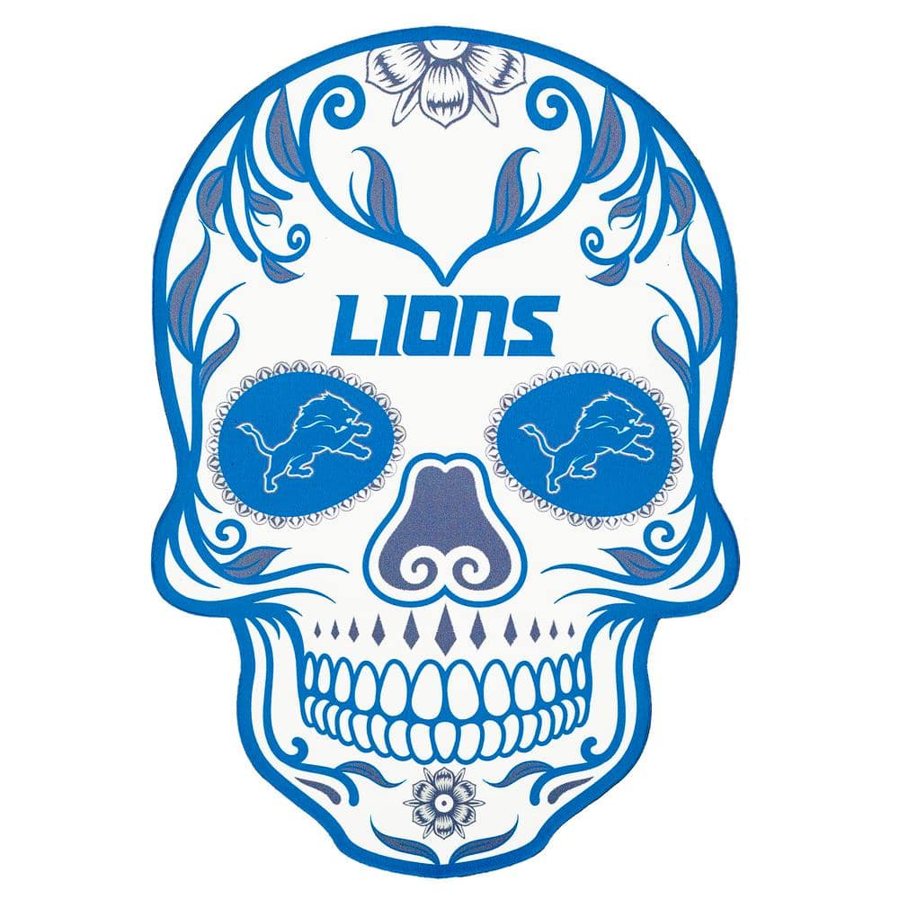 Applied Icon Nfl Detroit Lions Outdoor Skull Graphic Small Nfos1101 The Home Depot