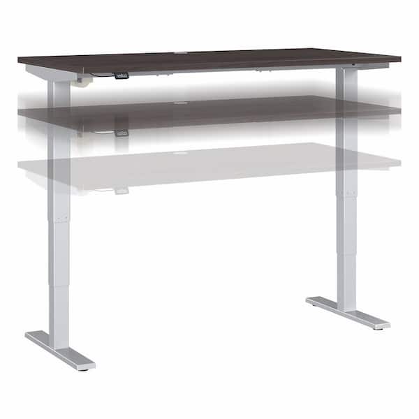 Bush Furniture Move 40 Series 59.45 in. Rectangular Storm Gray/Cool Gray Metallic Desk with Adjustable Height