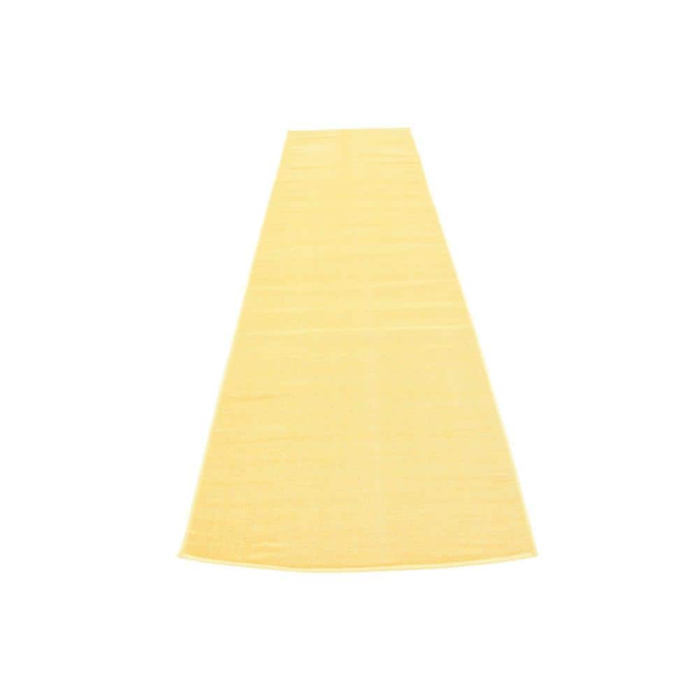 Gold Flat Woven Synthetic Runner Rug 2' 9" x 9' 10"