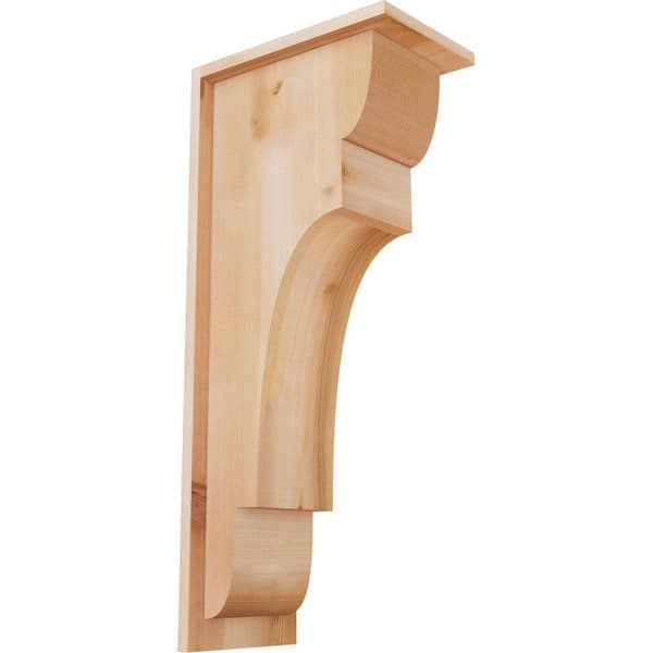 Ekena Millwork 7-1/2 in. x 12 in. x 28 in. New Brighton Smooth Western Red Cedar Corbel with Backplate