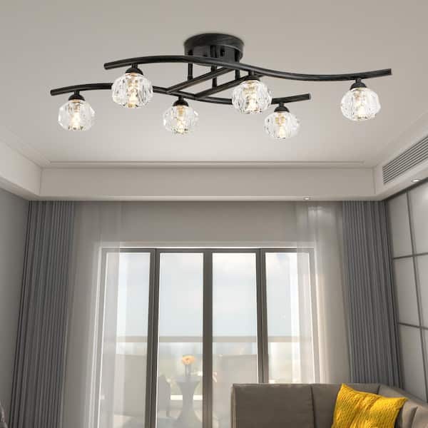 (No 0408-1) SUB CREW 26インチ マルーン Maxax 29.1 in. Matte Black Modern Minimalist Flush Mount