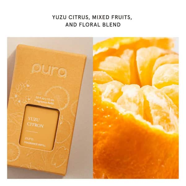 New PURA Smart Diffuser Device w * 4 refills * 2x Yuzu Citron 2x Golden 2024 Mimosa