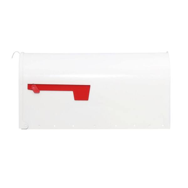 Gibraltar Mailboxes Elite Large Metal White Post Mount Mailbox Gibraltar Mailboxes Elite Large Metal White Post Mount Mailbox