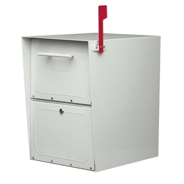 Architectural Mailboxes Oasis Jr. Post-Mount or Column-Mount Locking Mailbox in Pearl Gray