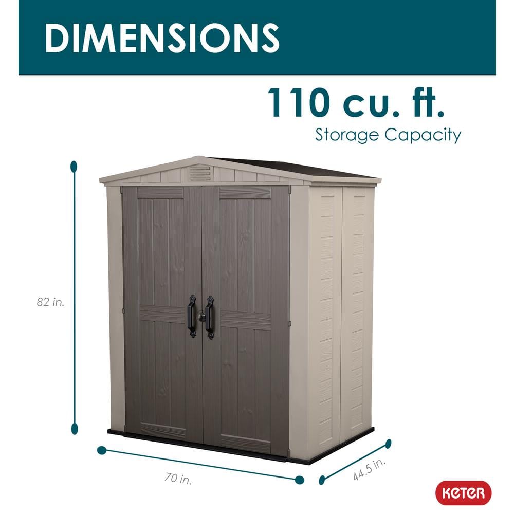 Keter 6' x 3' Taupe and Brown Resin Outdoor Storage Shed