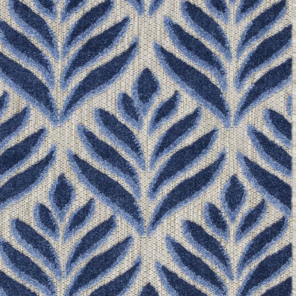 Blue 3 ft. x 4 ft. Loomed Floral Polypropylene Rectangle Indoor/Outdoor Area Rug