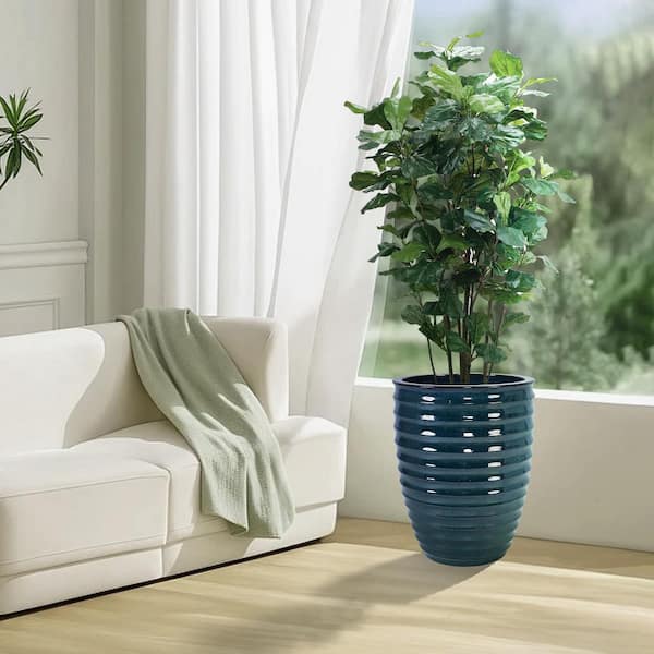 Alaric Large Army Green Ceramic Patio Outdoor Planter (16.54 in. W x 21.26 in. H)