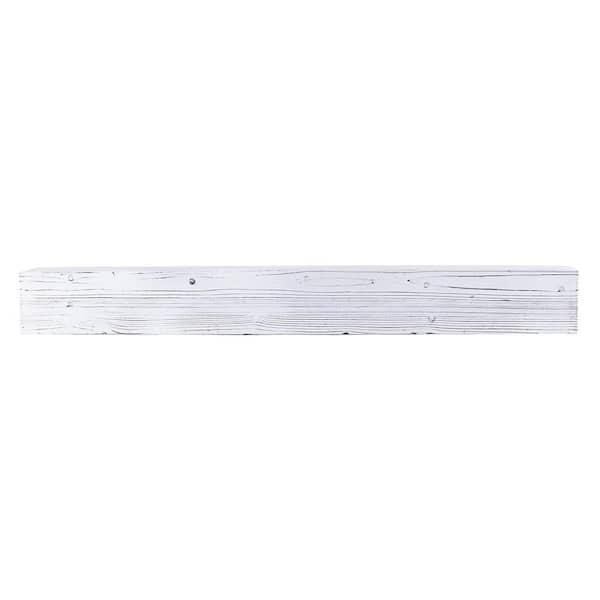 Weathered Beam 60 in. Rustic White Cap-Shelf Mantel