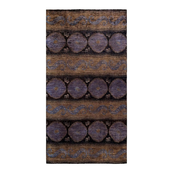 Overdyed Black 6 ft. 1 in. x 11 ft. 9 in. Wool Indoor Area Rug