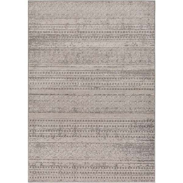Livabliss Chester Medium Grey Global 7 ft. x 9 ft. Indoor Area Rug