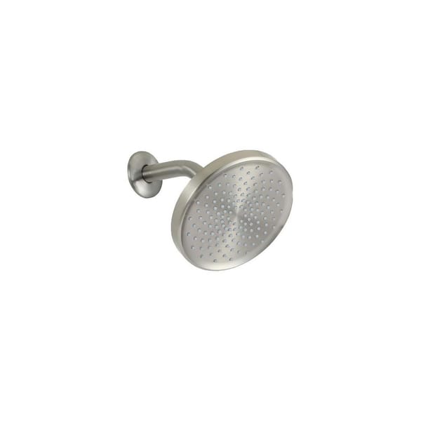 Flynama 1-Spray Patterns with 2.5 GPM 6 in. Single Wall Mount Fixed Shower Head in Brushed Nickle
