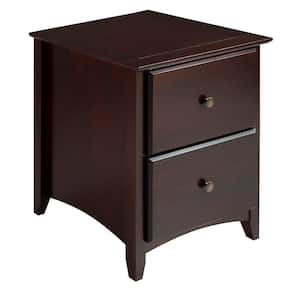 Shaker Style 2-Drawer Cappuccino Nightstand