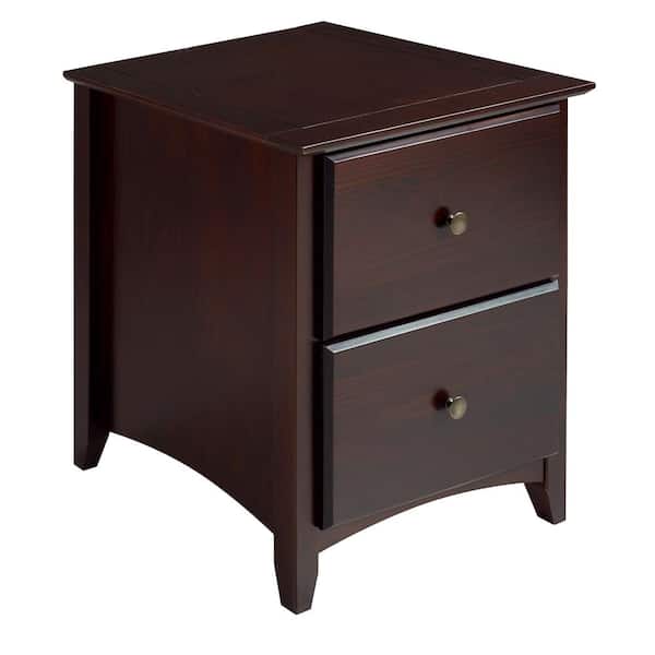 Unbranded Shaker Style 2-Drawer Cappuccino Nightstand
