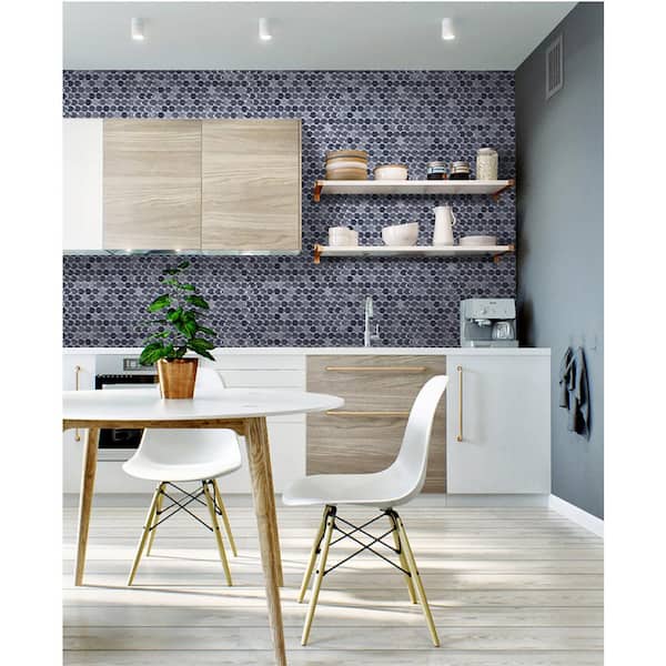 Apollo Tile Heritage Gray and Beige 12-in x 12-in Polished Natural Stone Marble Penny Round Floor and Wall Tile (4.83-sq. ft/ Carton)