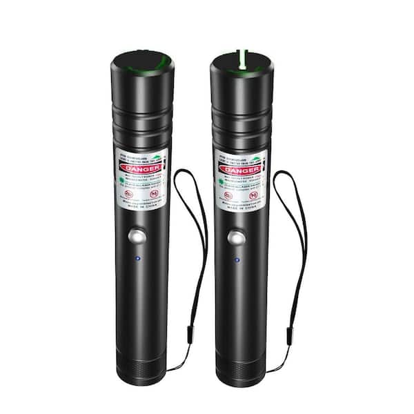 Lukyamzn Rechargeable Green & Red Beam Flashlight Long Distance Range Flashlights for TV LED LCD Screens Presentation, 2 Pack