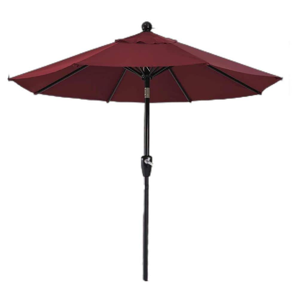 Dyiom 9 ft. Beach Umbrella in Burgundy Patio Umbrellas Durable Beach ...