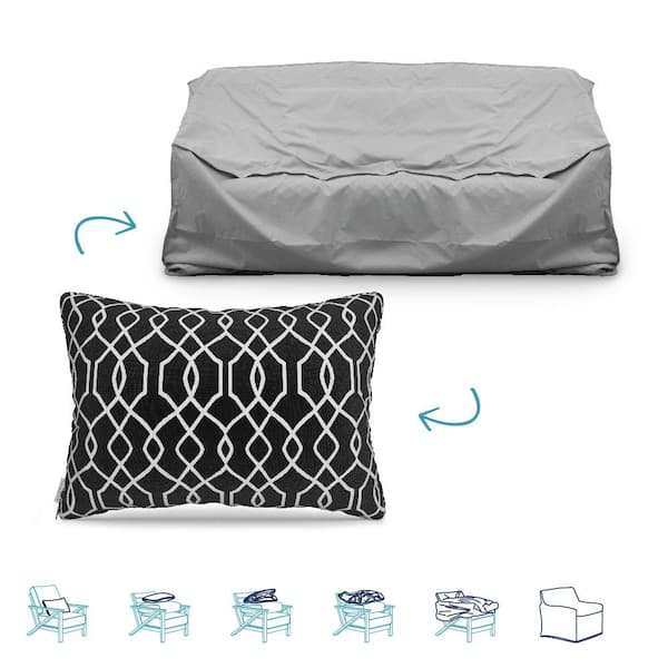 Unbranded Pillow-To-Cover 16 in. x 24 in. Folio Onyx Pillow Sofa Cover