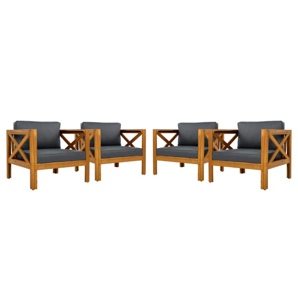 Teak Outdoor Acacia Wood Sofa Set (Set of 4), Suitable for Outdoor Gatherings price history on PriceWatchPro