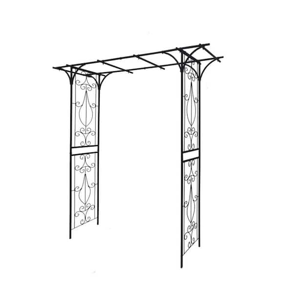 GAWEZA 81.1 in. x 80.3 in. Metal Climbing Plants Garden Arbor